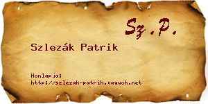 Szlezák Patrik névjegykártya