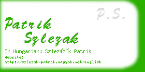 patrik szlezak business card